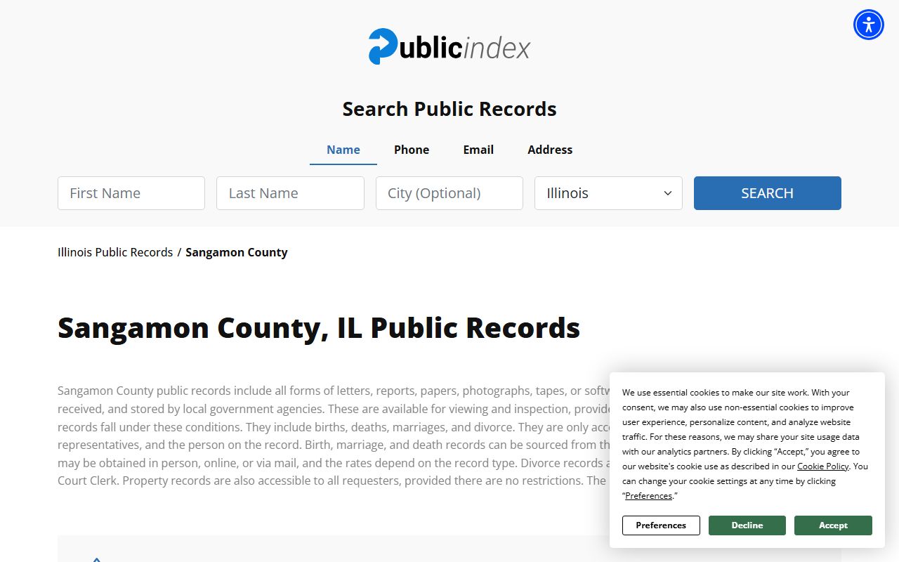 Sangamon County inmate roster for booking reports in Springfield Illinois