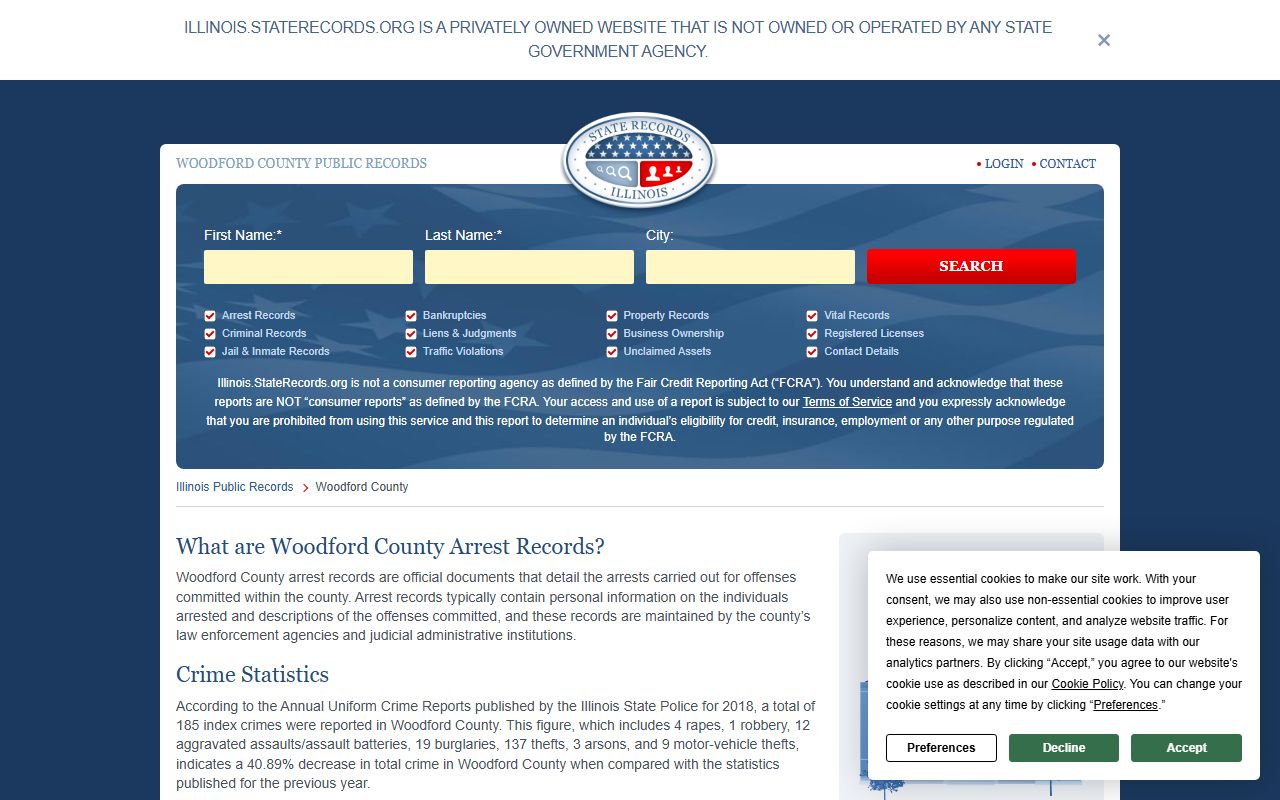 Woodford County Sheriff booking reports and jail records search